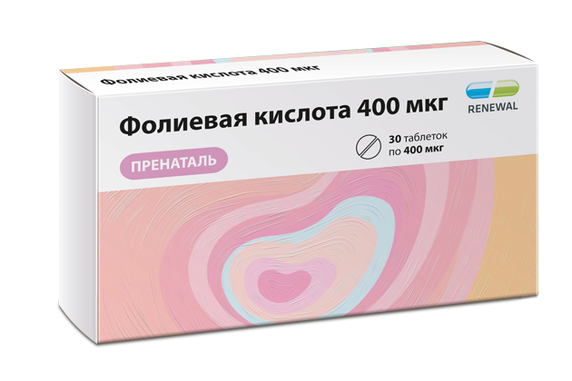 Фолиевая кислота Пренаталь, 400 мкг, таблетки, 30 шт. фото