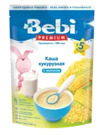 Bebi Premium каша кукурузная с молоком, 5+ мес, каша детская молочная, 200 г, 1 шт. фото