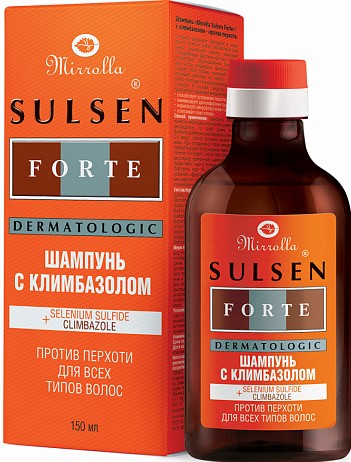 Mirrolla Сульсен Форте с климбазолом, 2 %, шампунь от перхоти, 150 мл, 1 шт. фото