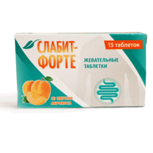 Слабит-Форте, 500 мг, таблетки жевательные, 15 шт, абрикос фото