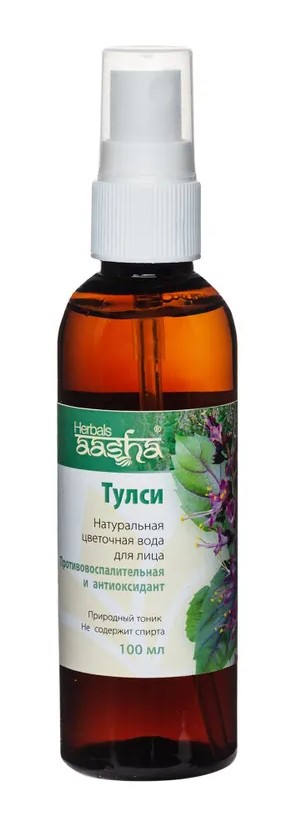 Aasha herbals вода цветочная натуральная для лица, 100 мл, 1 шт, тулси фото