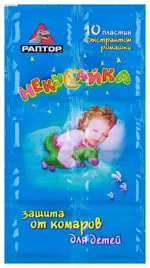 Раптор Некусайка Пластины от комаров детские, 10 шт. фото