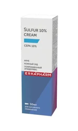 Эркафарм Крем противовоспалительный Сера, 10 %, крем, 50 мл, 1 шт. фото