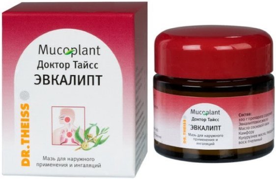 Доктор Тайсс Эвкалипт, мазь для наружного применения и ингаляций, 20 г, 1 шт. фото
