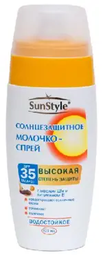 Sun style молочко-спрей солнцезащитное водостойкое, спрей-молочко, 125 мл, 1 шт, SPF 35 фото