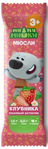 Ми-ми-мишки Батончик злаковый, 24 г, 1 шт, клубника фото
