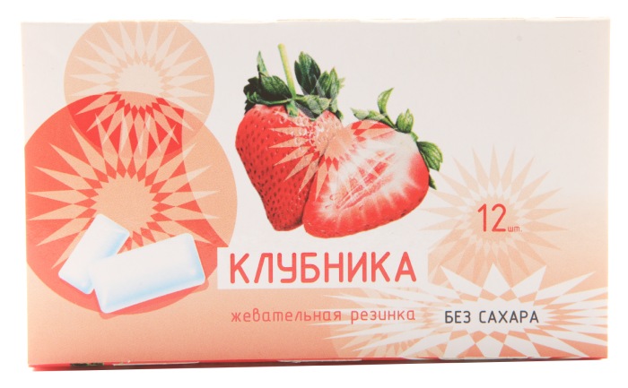 Жевательная резинка Клубника, жевательная резинка, 12 шт. фото