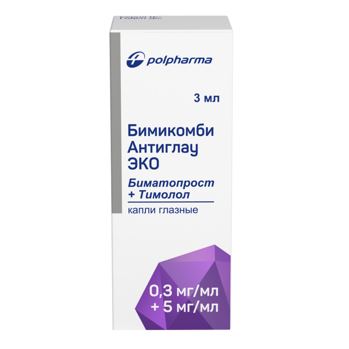 Бимикомби Антиглау Эко, капли глазные, 3 мл, 1 шт. фото