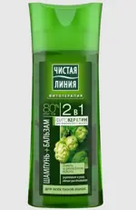 Чистая линия Шампунь плюс Бальзам 2в1 Хмель и репейное масло, шампунь, 250 мл, 1 шт, для всех типов волос фото