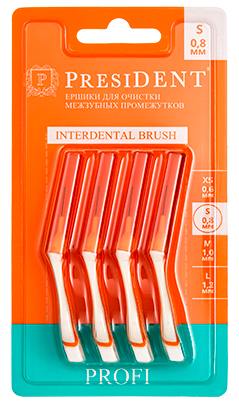 PresiDENT Profi Межзубные ершики, S, 4 шт. фото