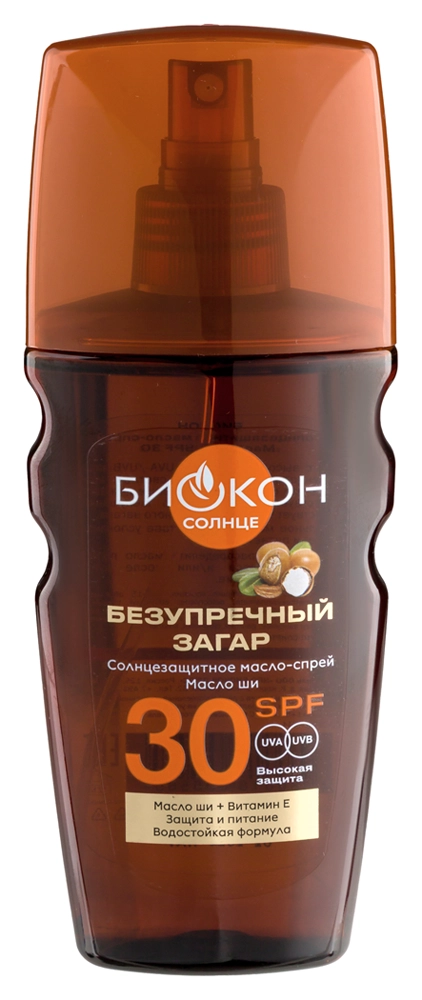 Биокон Масло-спрей солнцезащитное SPF30, спрей, 160 мл, 1 шт, пантенол + масло ши фото