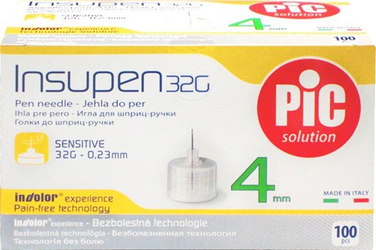 Insupen Иглы для инсулиновой шприц-ручки, 100 шт, 32G (0,23x4мм) фото