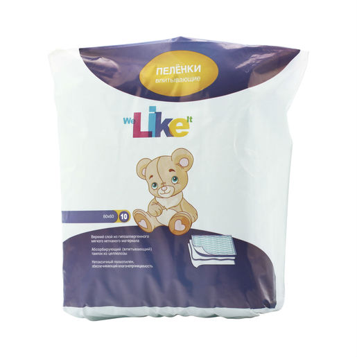 Like Пеленки впитывающие одноразовые, 60 см x 60 см, 10 шт. фото