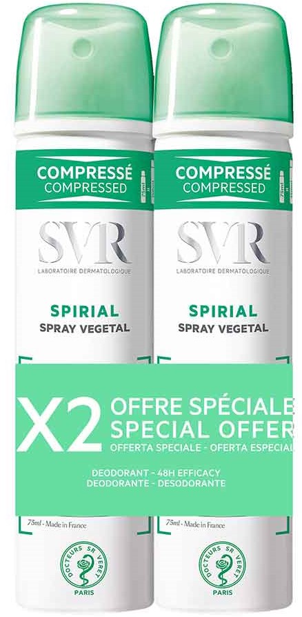 SVR Spirial Vegetal Растительный, дезодорант-спрей, 75 мл, 2 шт. фото