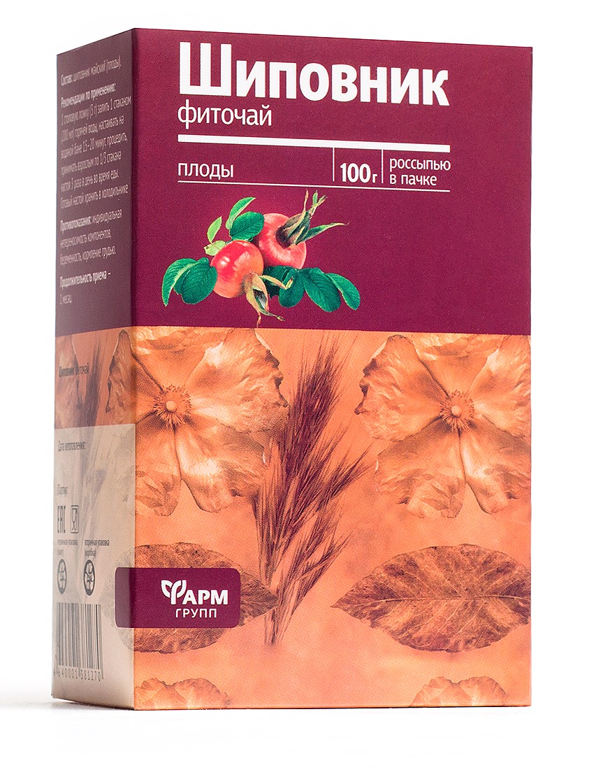 Шиповника плоды, плоды, 100 г, 1 шт. фото