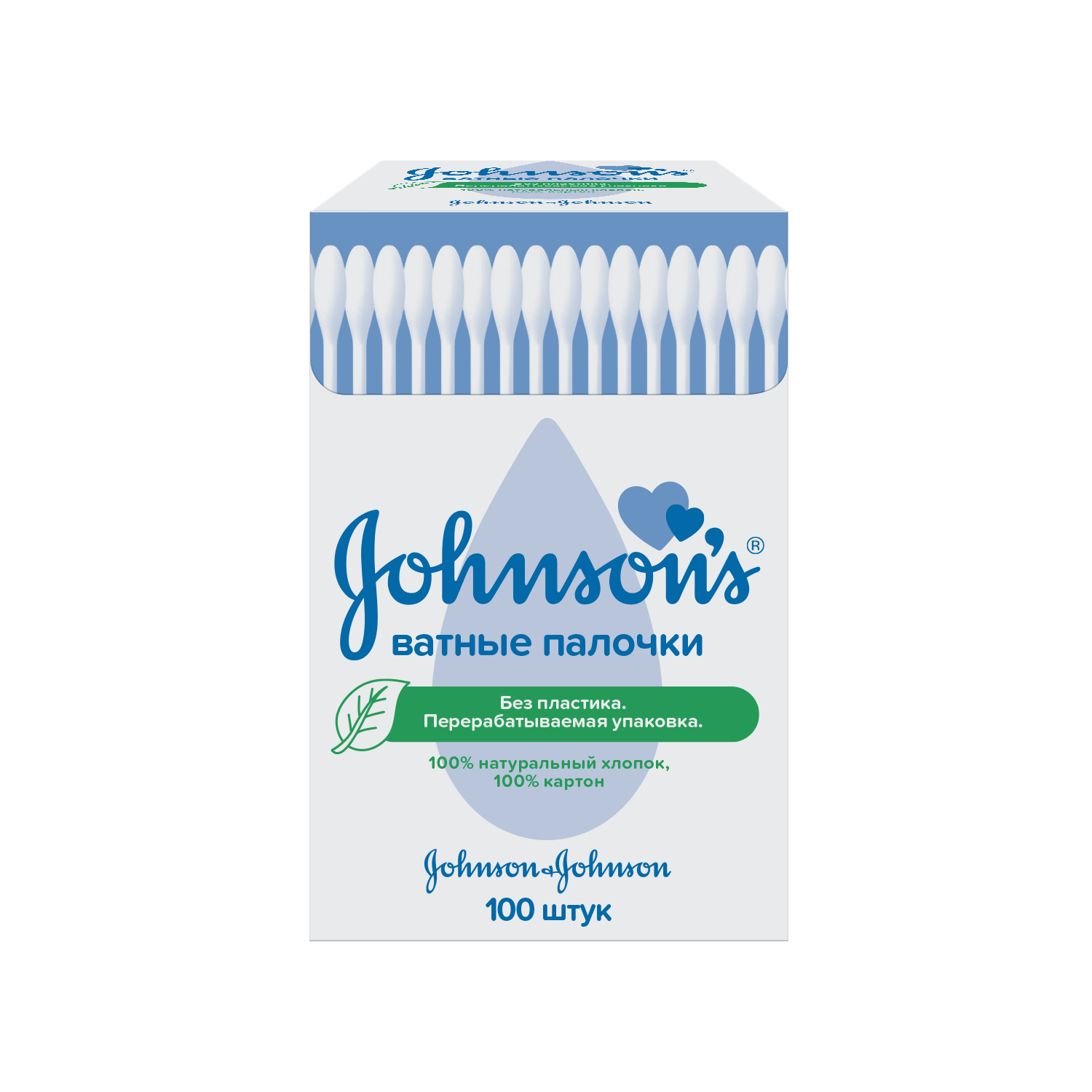 Johnson's Ватные палочки, ватные палочки, 100 шт. фото