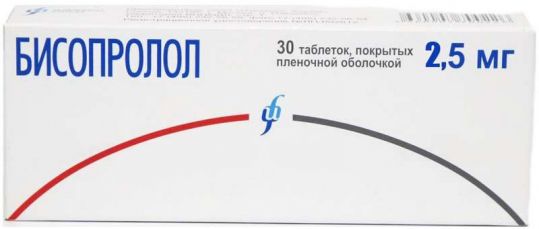 Бисопролол, 2.5 мг, таблетки, покрытые пленочной оболочкой, 30 шт. фото
