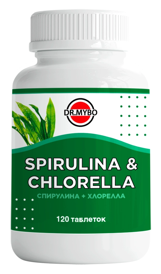 Dr Mybo Спирулина + Хлорелла, таблетки, 120 шт. фото