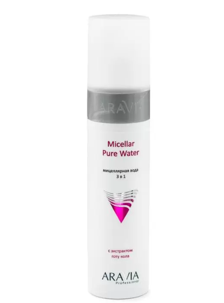 Aravia Professional Мицеллярная вода 3 в 1, мицеллярная вода, 250 мл, 1 шт, с экстрактом готу кола фото