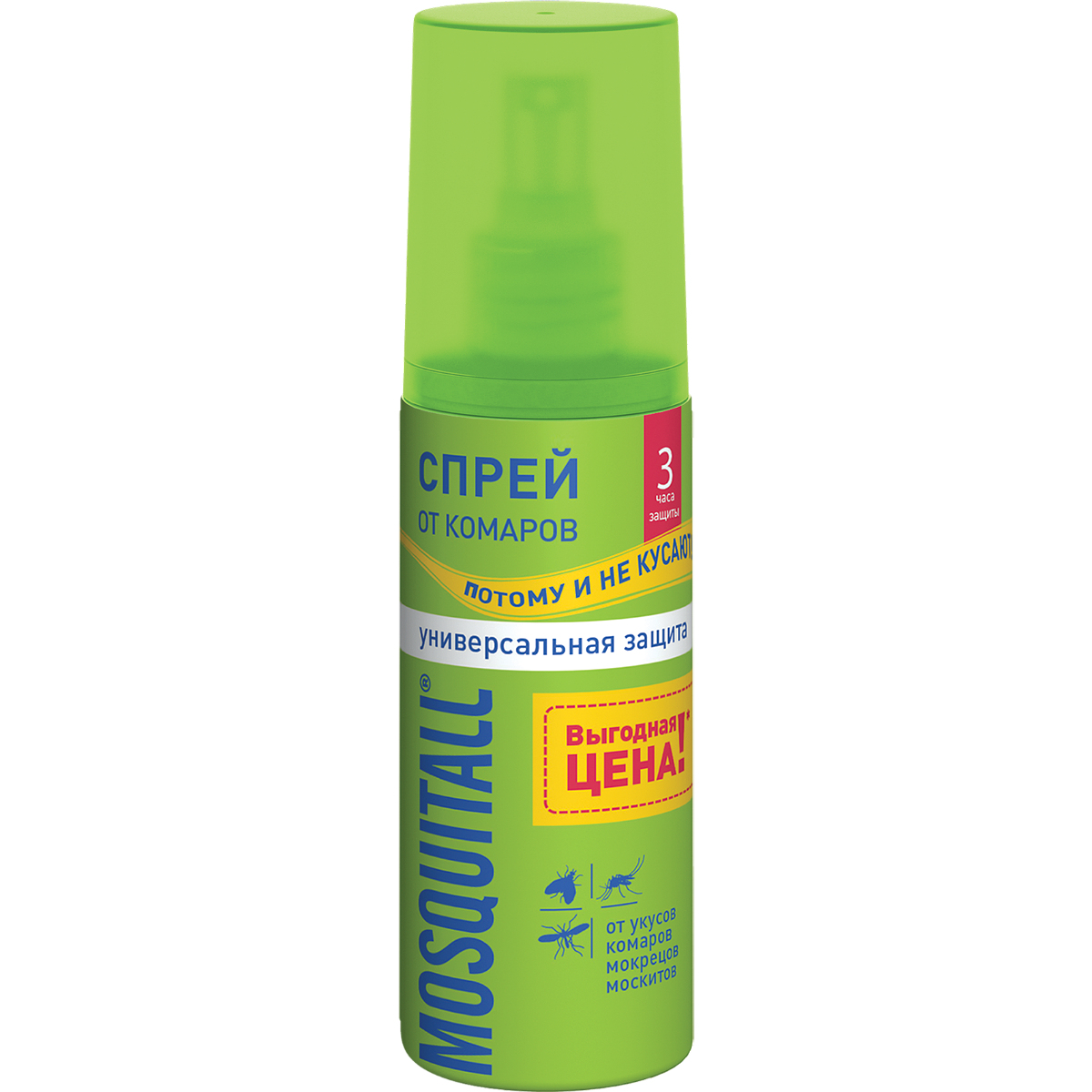 Mosquitall Универсальная защита спрей, спрей, 100 мл, 1 шт, на кожу фото
