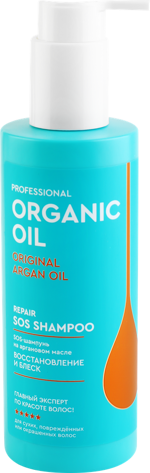 Professional Organic Oil SOS-шампунь на аргановом масле восстановление и блеск, шампунь, 240 мл, 1 шт. фото