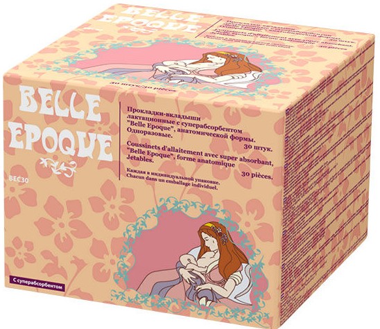 Belle Epoque Прокладки-вкладыши на грудь лактационные анатомические с суперабсорбентом, 30 шт. фото