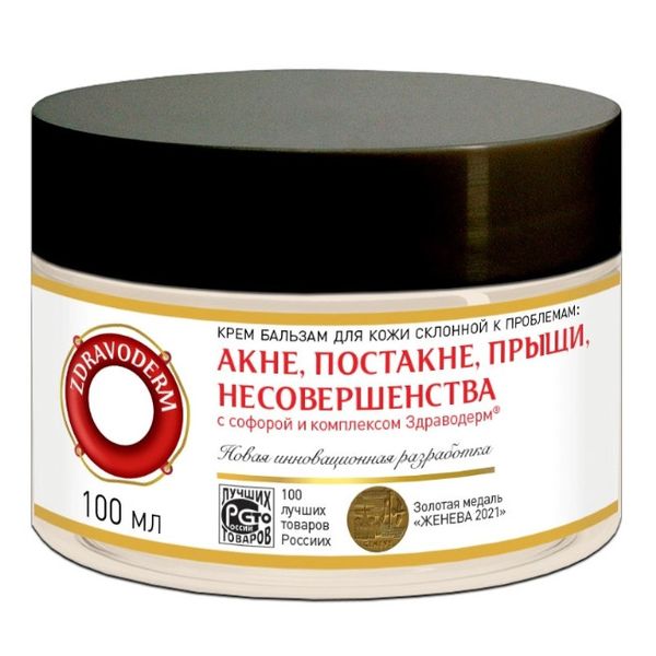 Zdravoderm крем-бальзам для кожи склонной к проблемам с софорой и комплексом здраводерм, крем-бальзам, 100 мл, 1 шт. фото