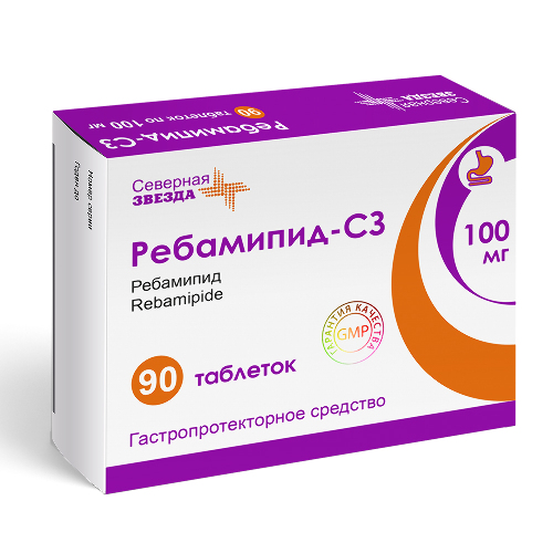 Ребамипид-СЗ, 100 мг, таблетки, покрытые пленочной оболочкой, 90 шт. фото