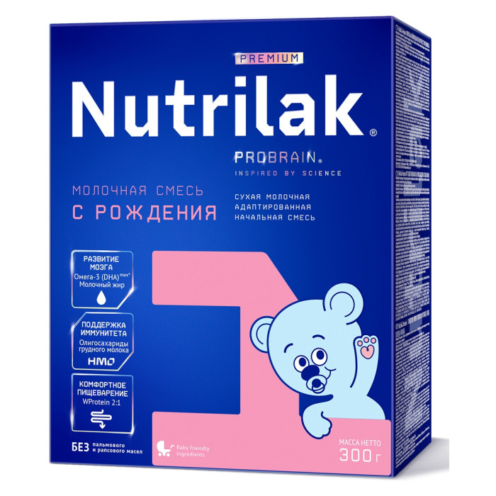 Nutrilak Premium 1 Смесь молочная адаптированная с рождения, 0-6 месяцев, смесь молочная сухая, 300 г, 1 шт. фото
