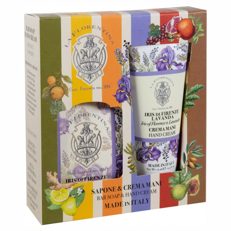 La Florentina Набор крем для рук 75 мл + мыло 106 г, набор, 1 шт, флорентийский ирис + лаванда фото