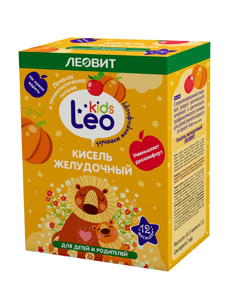 Леовит Leo Kids Кисель желудочный, 12 г, 5 шт. фото