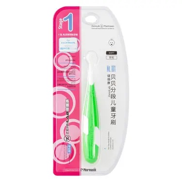 Зеннлаб Зубная щетка для детей, щетка зубная, 1 шт, 6-24 мес зеленая фото