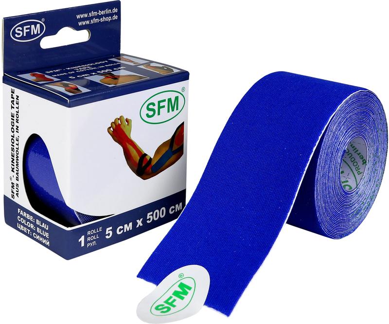SFM-Plaster кинезио-тейп лента, 5 см х 500 см, 1 шт, синего цвета фото