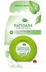 Natusana Зубная нить вощеная, 30 м, 1 шт, свежесть мяты фото