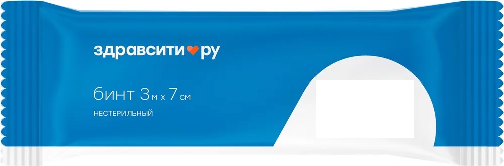 Здравсити Бинт марлевый медицинский нестерильный, 7 см х 3 м, 1 шт. фото