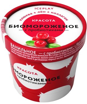 Десант Здоровья Биомороженое Актив+ коллаген, лен, клюква, 45 г, 1 шт. фото