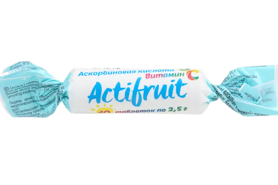 Актифрут Витамин С, 2.5 г, таблетки жевательные, 10 шт, с сахаром фото