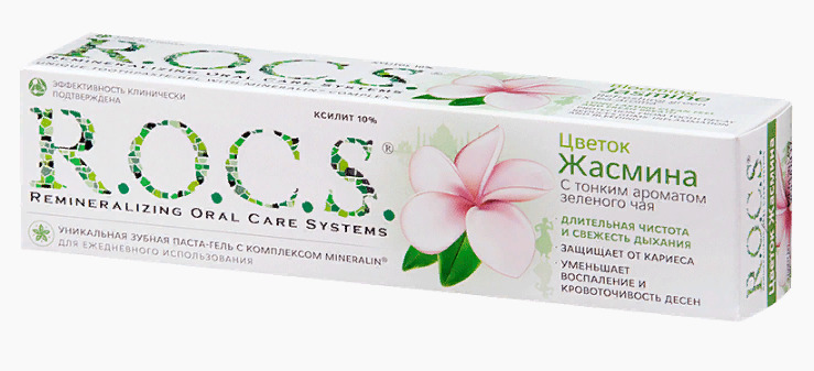 ROCS Цветок жасмина, паста зубная, 94 г, 1 шт, без фтора фото