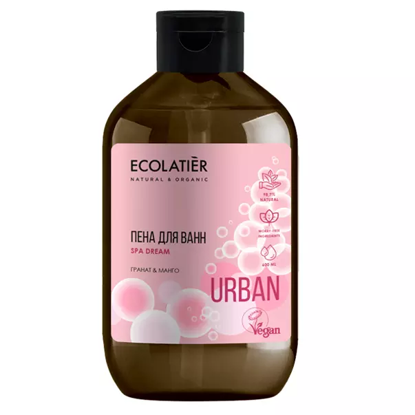 Ecolatier Пена для ванн, пена, 600 мл, 1 шт, гранат + манго фото