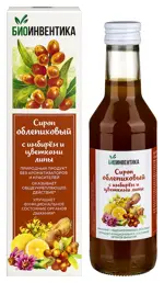 Концентрат сироп облепиховый с имбирем и цветками липы, сироп, 250 мл, 1 шт. фото