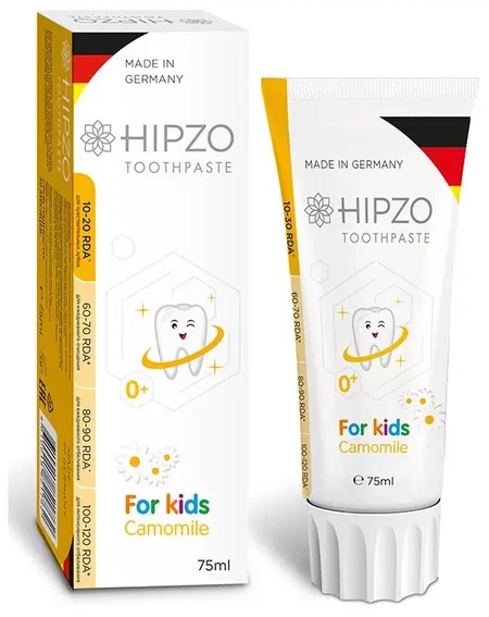 HIPZO Camomile 0+, паста зубная, 75 мл, 1 шт, ромашка фото