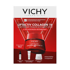 Vichy Liftactiv Collagen Specialist Крем дневной 50 мл + Ночной крем 15 мл + Сыворотка 4 мл + Флюид для лица SPF50 3 мл, набор, 1 шт. фото