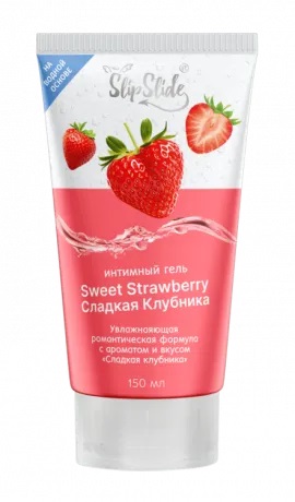 СлипСлайд Гель-смазка интимная увлажная романтическая формула, гель, 150 мл, 1 шт, сладкая клубника фото