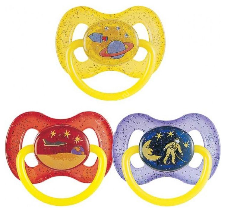 Canpol Space пустышка латексная круглая, 1 шт, цвет в ассортименте, 0-6 мес, арт. 23/221 фото