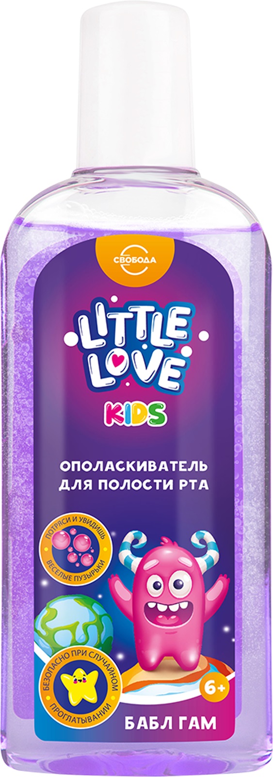 Little love ополаскиватель для полости рта, ополаскиватель полости рта, 300 мл, 1 шт, бабл гам фото