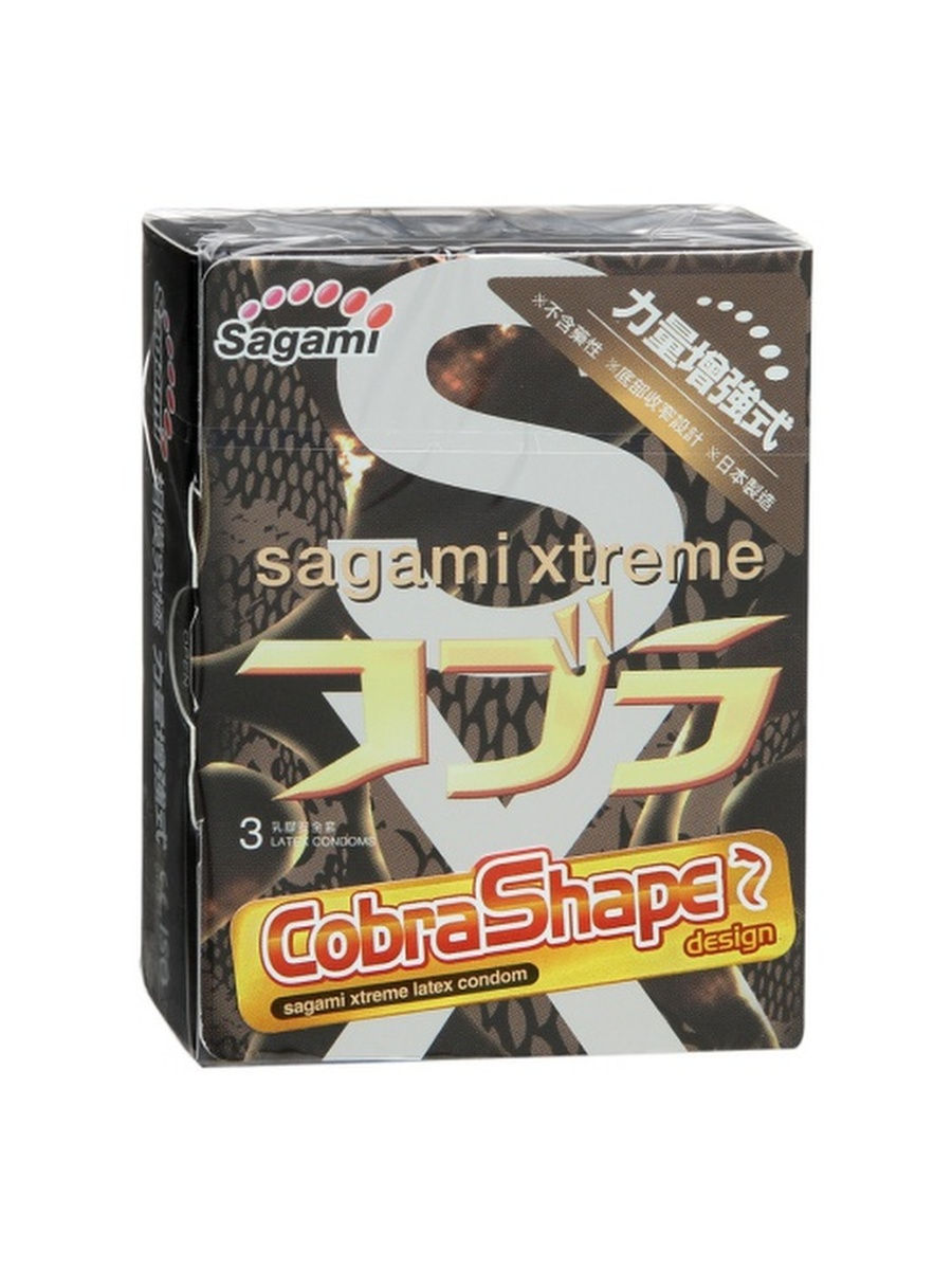 Sagami Xtreme Cobra презервативы латексные конусообразные, презервативы, 3 шт. фото