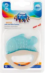 Canpol Погремушка с эластичным прорезывателем Животные, 1 шт, цвет в ассортименте, 0+ мес, арт. 13/107 фото