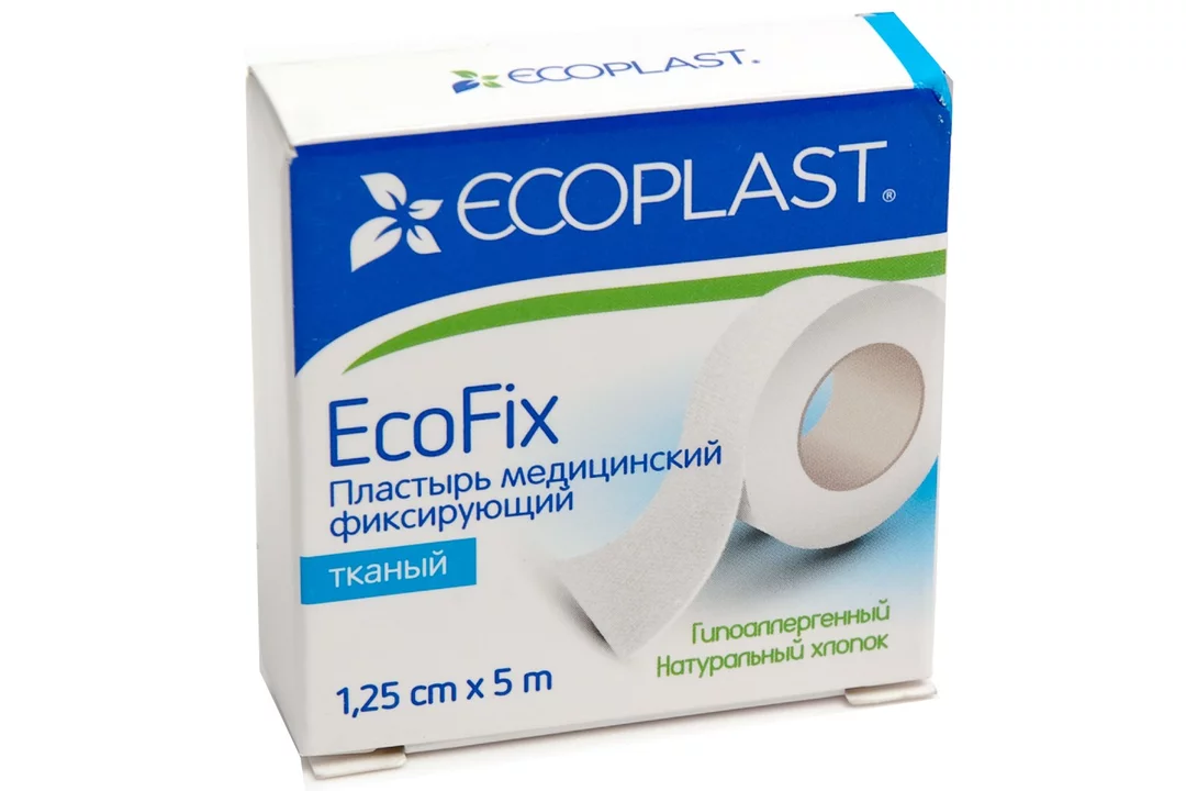 Ecoplast Ecofix Лейкопластырь медицинский фиксирующий, 1.25х500 см, 1 шт, тканевая основа фото