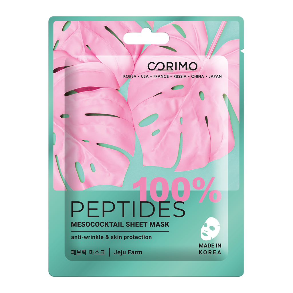 Corimo маска тканевая для лица мезококтейль 100% peptides, маска для лица, 22 г, 1 шт. фото