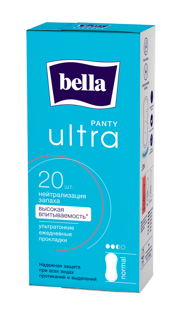 Bella panty ultra normal Прокладки ежедневные, прокладки ежедневные, 20 шт. фото